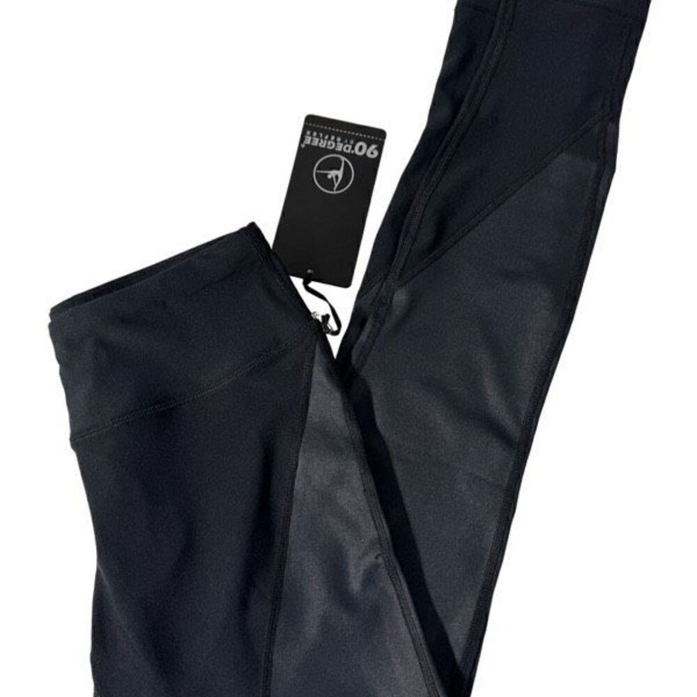 NWT 90 Degree Black on Black Color Block Leggings Size Small
